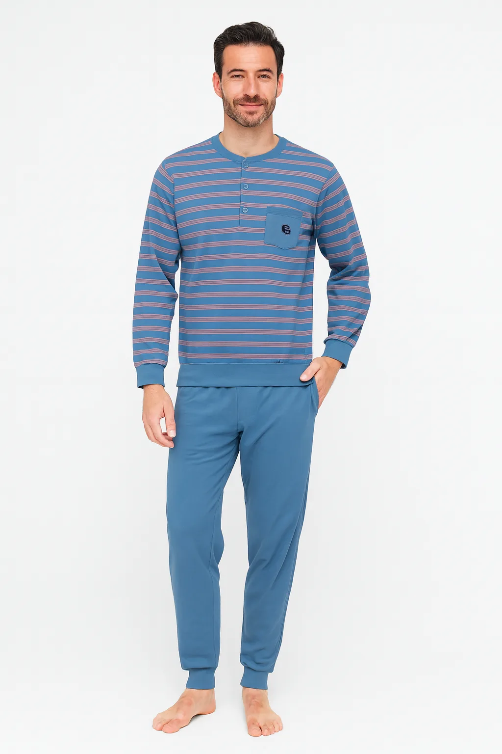 Gentlemen heren pyjama Warme Dikke Tricot  - Double jersey