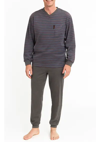 Outfitter Badstof heren pyjama - Winter Stripe Outfitter Badstof heren pyjama - Winter Stripe