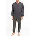 Outfitter Badstof heren pyjama - Winter Stripe - Warme winter pyjama antraciet - Copy - Grijs