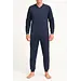 Outfitter Badstof heren pyjama - Winter Stripe - Warme winter pyjama antraciet - Copy - Blauw