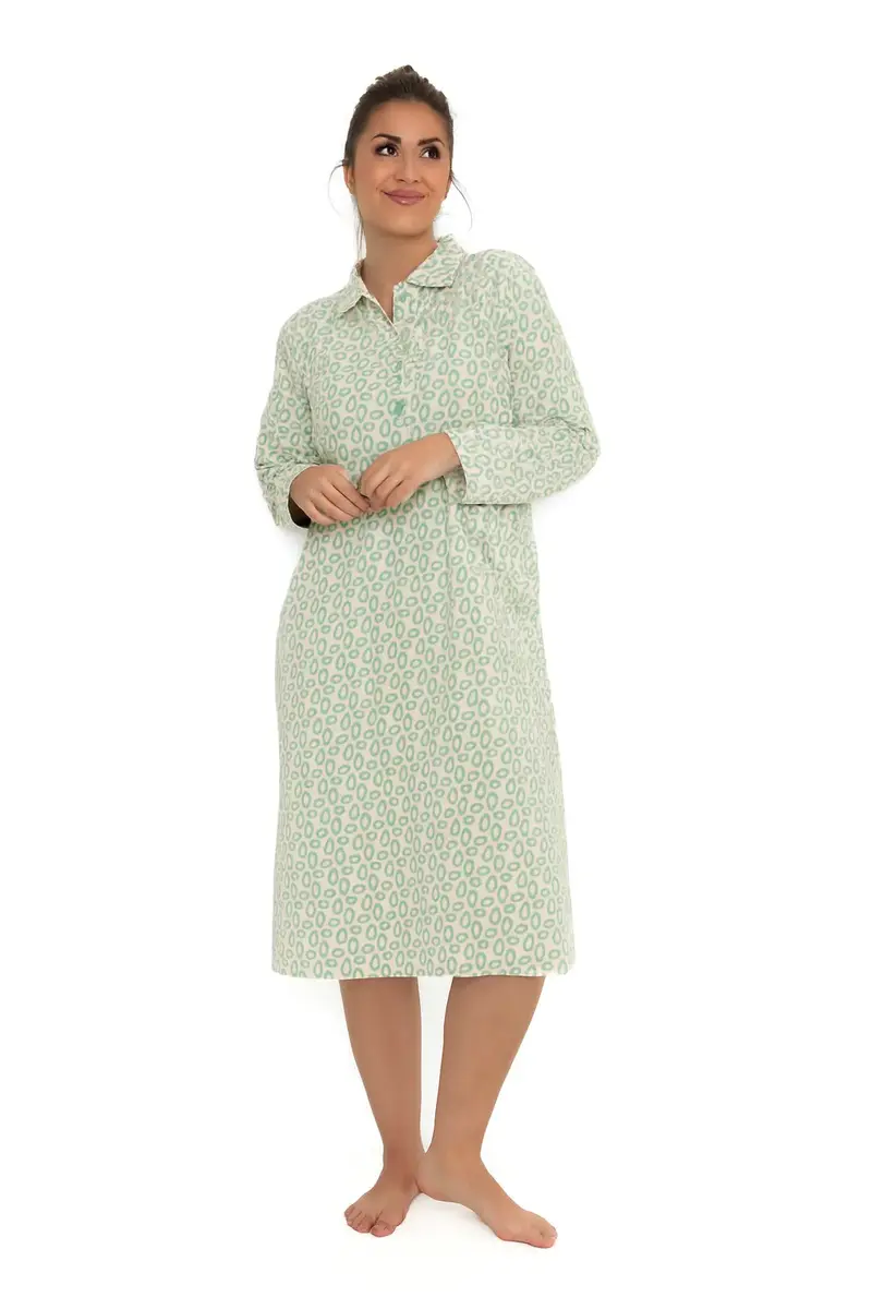 Lunatex flanellen nachthemd dames - Classic egg Lunatex flanellen nachthemd dames - Classic egg