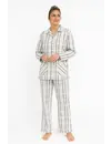 Lunatex flanellen pyjama dames - Ruit