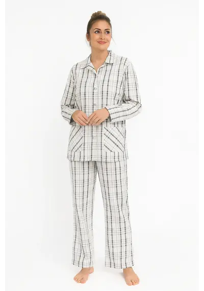 Lunatex flanellen pyjama dames - Ruit Lunatex flanellen pyjama dames - Ruit