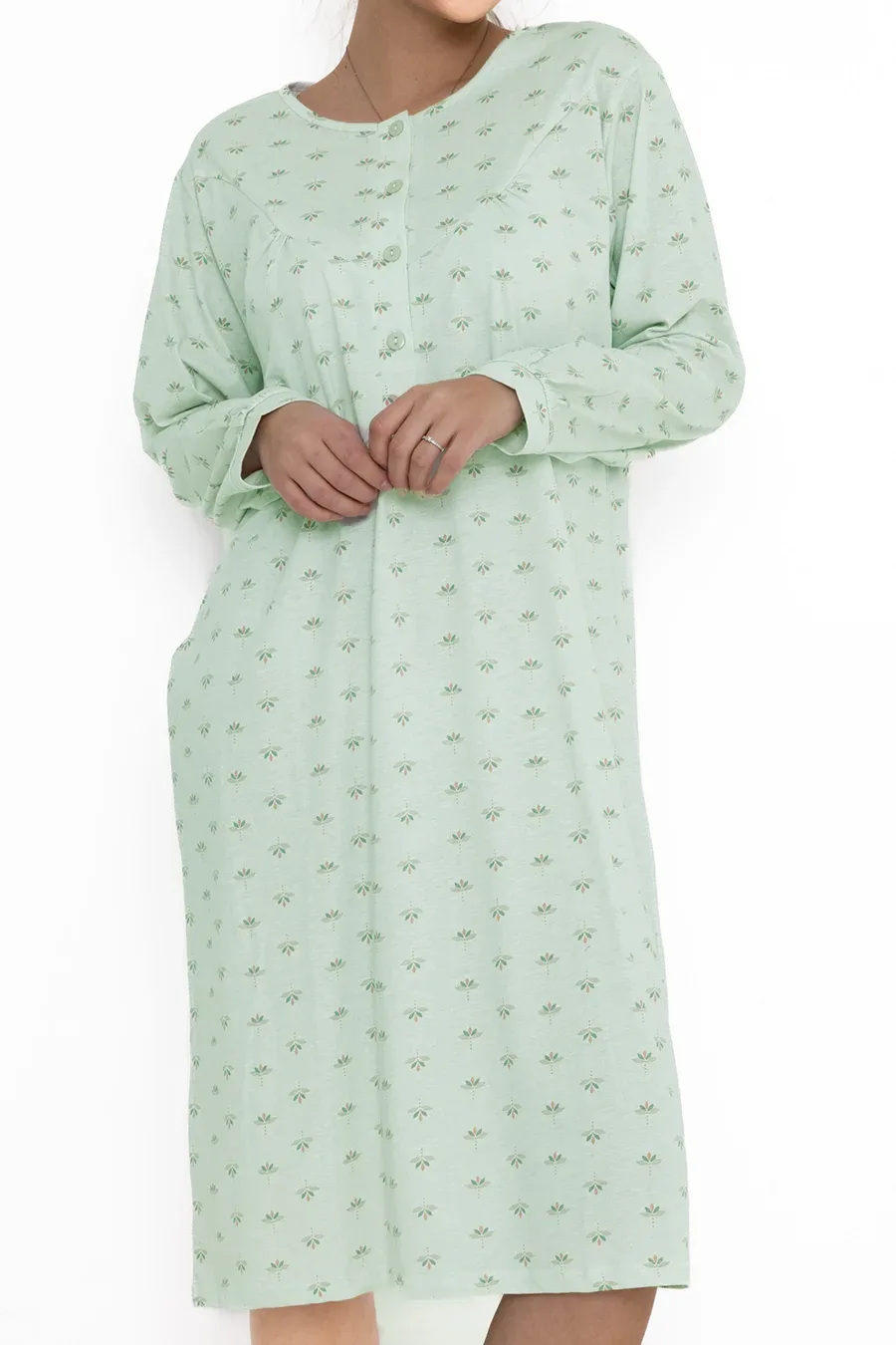Cocodream dames nachthemd lange mouw - Katoen - Leli