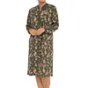 Lunatex dames nachthemd - Warme Dikke Tricot - Leaves - Katoenen dames nachtjapon