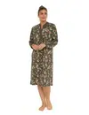Lunatex dames nachthemd - Warme Dikke Tricot - Leaves - Katoenen dames nachtjapon