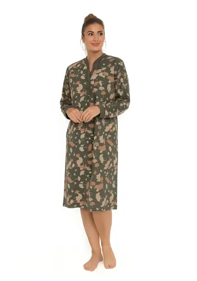 Lunatex dames nachthemd - Warme Dikke Tricot - Leaves Lunatex dames nachthemd - Warme Dikke Tricot - Leaves