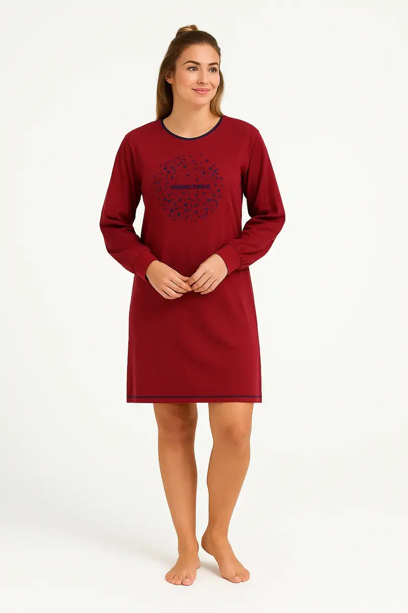 Irresistible dames nachthemd lange mouw - Red Stars