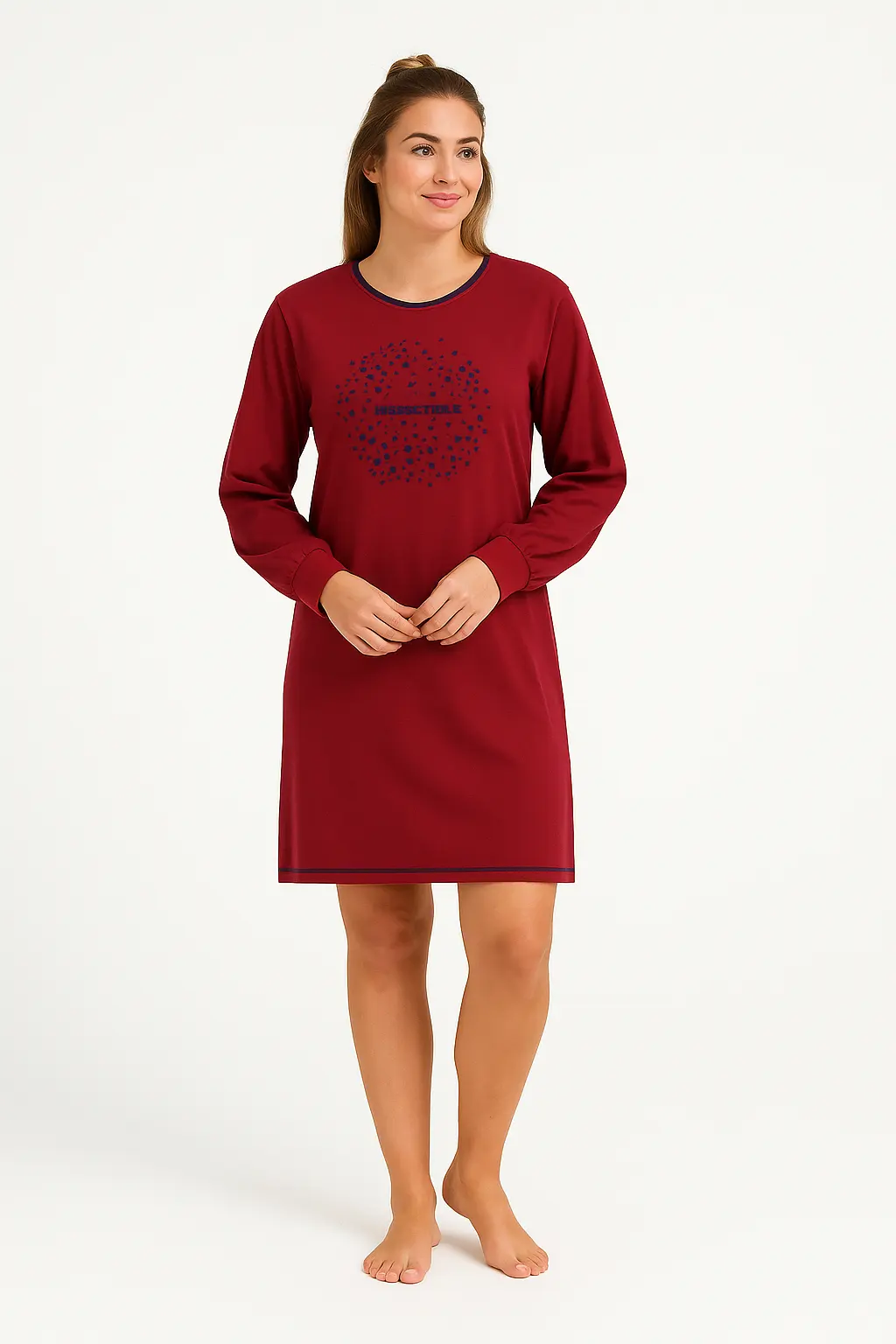 Irresistible dames nachthemd lange mouw - Red Stars