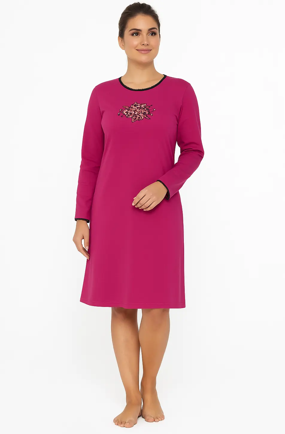 Irresistible dames nachthemd lange mouw - Pink