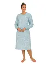 Tenderness dames nachthemd lange mouw - Aqua blue