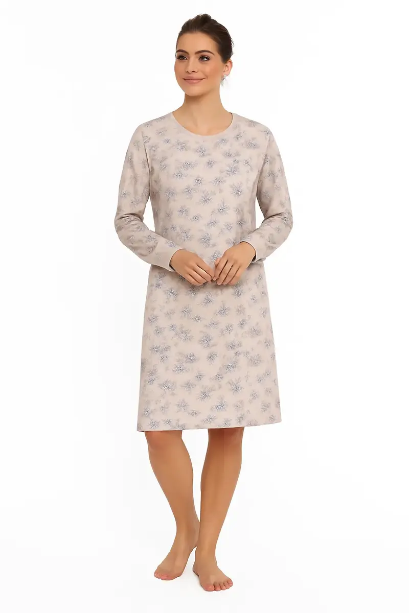 Tenderness dames nachthemd lange mouw - Earth Flower