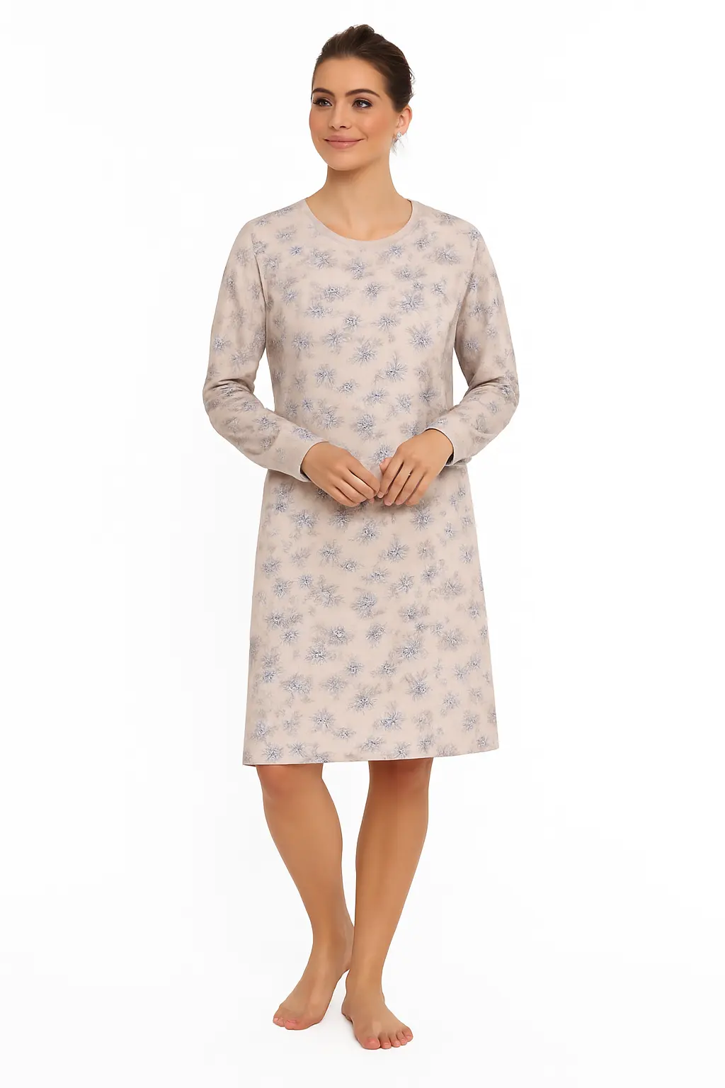 Tenderness dames nachthemd lange mouw - Earth Flower