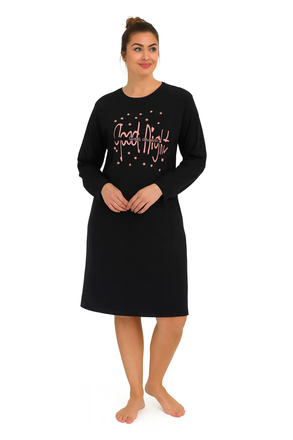 Temptation dames nachthemd lange mouw "Good Night"