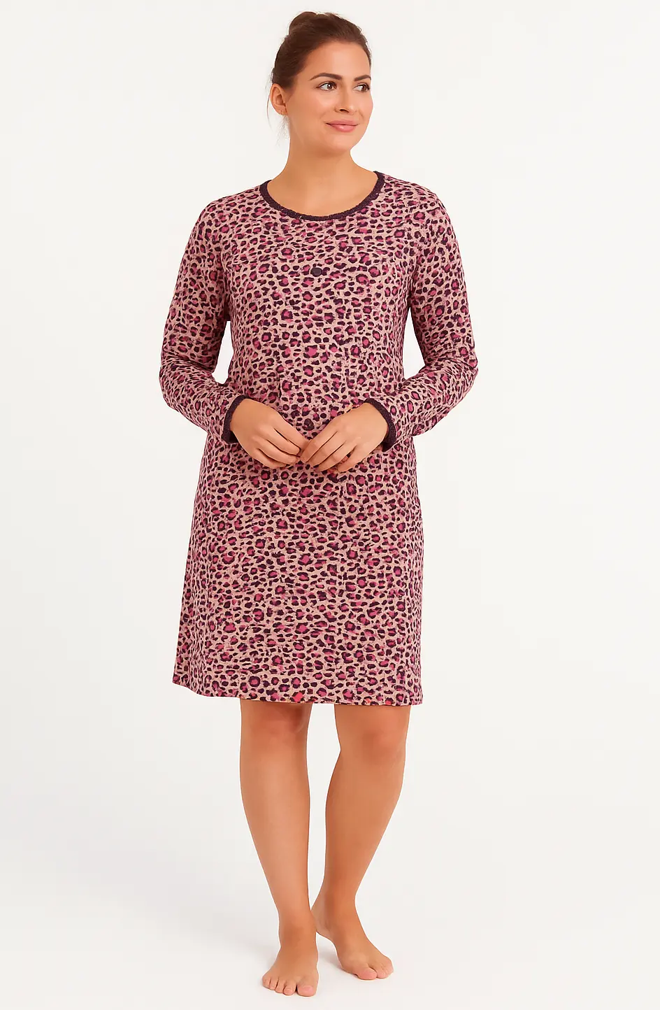 Irresistible dames nachthemd - Pink Panter - Katoen - Lange mouwen