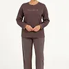 Medaillion katoenen dames pyjama lange mouw - Ton sur ton