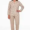 Tenderness dames pyjama - Doorknoop knoopsluiting - Beige