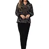 Pastunette Huispak Dames Fleece - zwart pyjama pak met rits - Warm