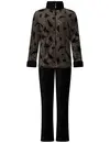 Pastunette Huispak Dames Fleece - zwart pyjama pak met rits - Warm