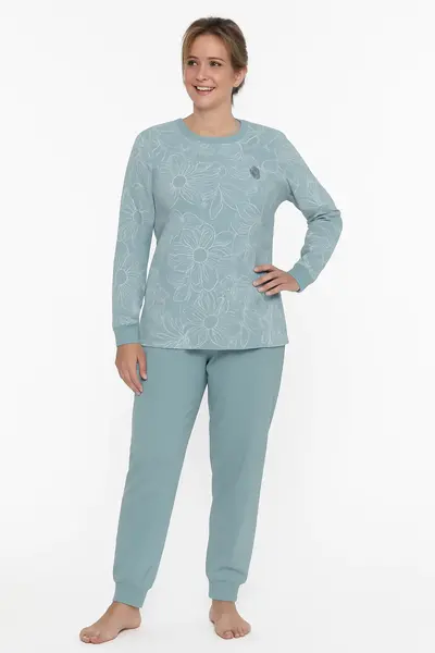 Tenderness dames pyjama Tricot lange mouw - Aqua blue
