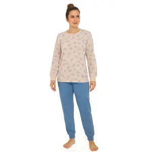 Tenderness dames pyjama Tricot lange mouw - Beige Tenderness dames pyjama Tricot lange mouw - Beige
