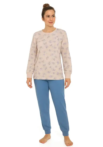 Tenderness dames pyjama Tricot lange mouw - Beige Tenderness dames pyjama Tricot lange mouw - Beige