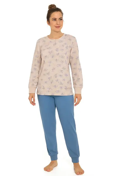 Tenderness dames pyjama Tricot lange mouw - Beige