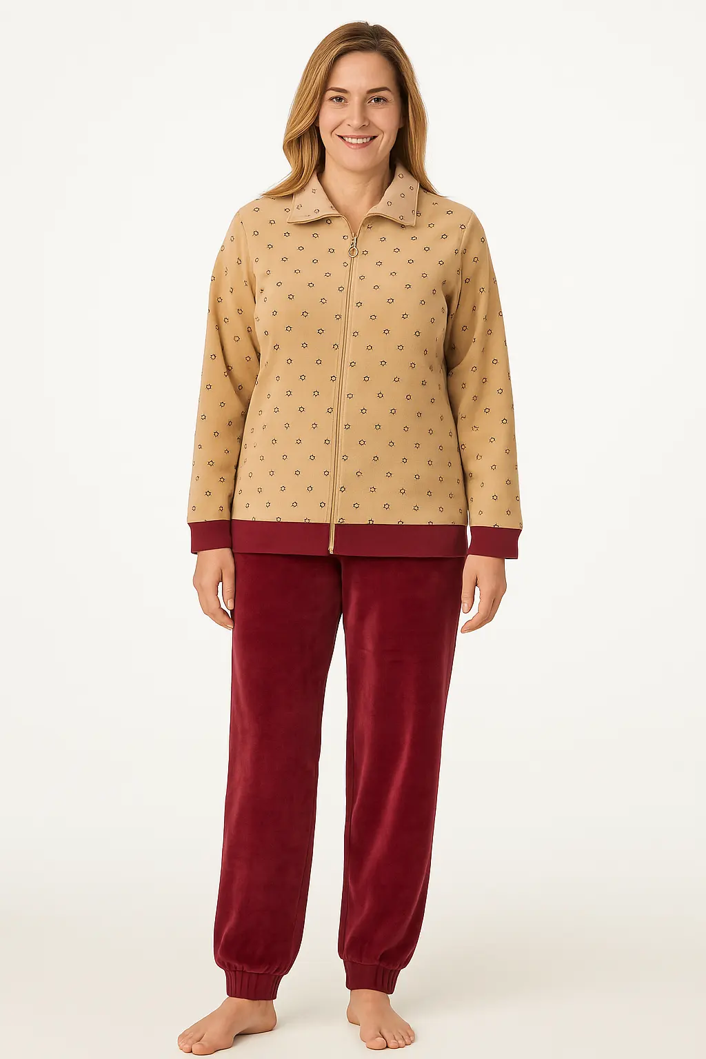 Irresistible dames huispak velours - Red Stars