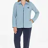 Medaillion dames huispak Velours - Chique Blue - Warm winter 2-delig huispak - lounge pak dames - Copy