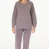Tenderness dames pyjama Velours - Lila Flower - Warme winter pyjama - Teddy