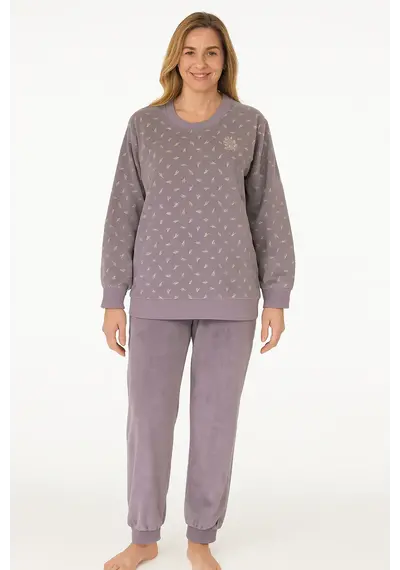 Tenderness dames pyjama Velours - Lila Flower Tenderness dames pyjama Velours - Lila Flower