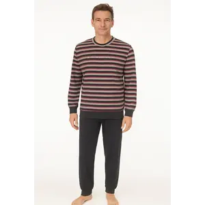 M.E.Q. Heren pyjama lange mouwen katoen - Grey stripe M.E.Q. Heren pyjama lange mouwen katoen - Grey stripe