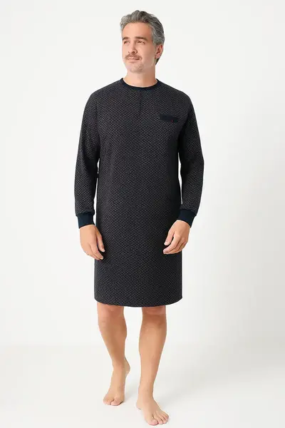 Paul Hopkins heren nachthemd lange mouw -  Stippel