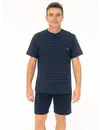 Paul Hopkins Heren shortama Knoopsluiting - Katoen - Donkerblauw
