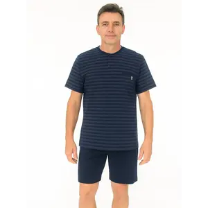 Paul Hopkins Heren shortama Knoopsluiting - Katoen - Donkerblauw Paul Hopkins Heren shortama Knoopsluiting - Katoen - Donkerblauw