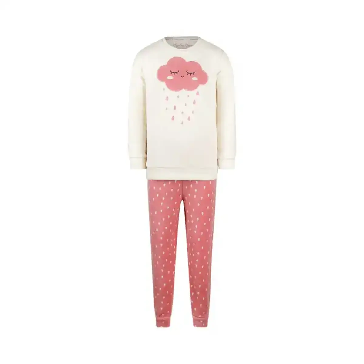 Charlie Choe velours meisjes pyjama - Warme winter kinder pyjama -off white Charlie Choe velours meisjes pyjama - Warme winter kinder pyjama -off white