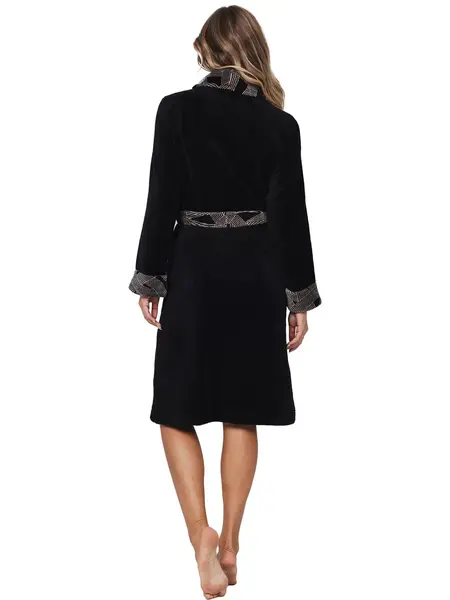 Pastunette dames Badjas - Zwart - Morning Gown Pastunette dames Badjas - Zwart - Morning Gown