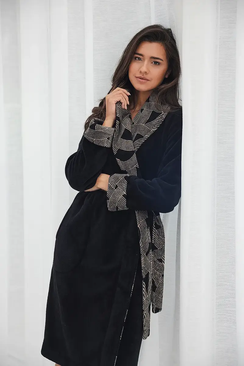 Pastunette dames Badjas - Zwart - Morning Gown