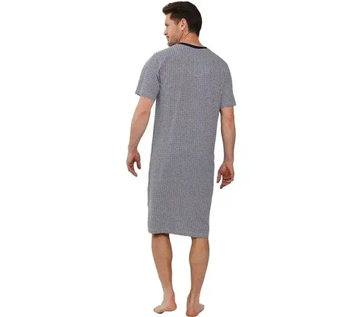 Pastunette Heren Nachthemd - Donkerblauw met print