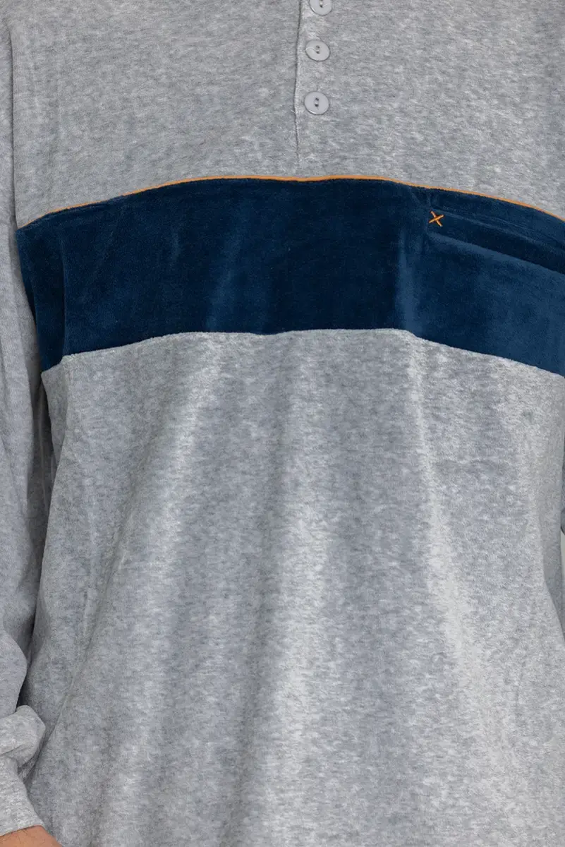 Outfitter velours heren pyjama - Ted - Warme winter pyjama Outfitter velours heren pyjama - Ted - Warme winter pyjama