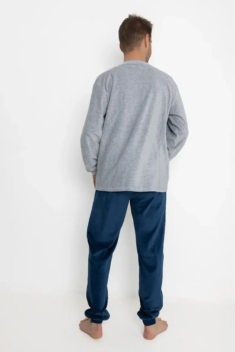 Outfitter velours heren pyjama - Ted - Warme winter pyjama Outfitter velours heren pyjama - Ted - Warme winter pyjama
