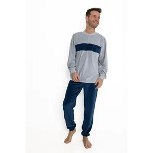 Outfitter velours heren pyjama - Ted - Warme winter pyjama Outfitter velours heren pyjama - Ted - Warme winter pyjama