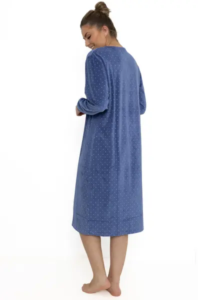 Cocodream velours nachthemd dames - Dots - Warm winter nachtjaon Cocodream velours nachthemd dames - Dots - Warm winter nachtjaon