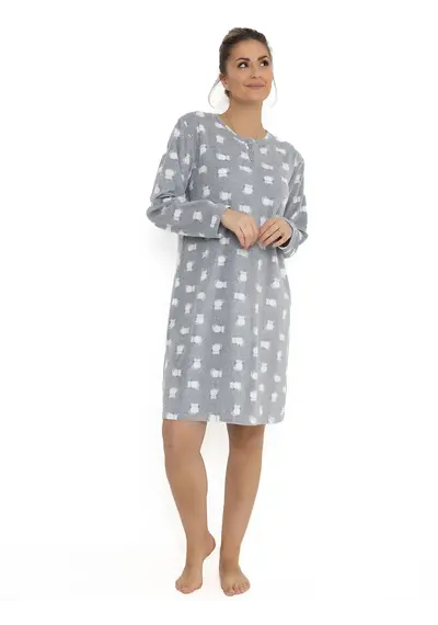Cocodream Fleece nachthemd dames - Cats Cocodream Fleece nachthemd dames - Cats