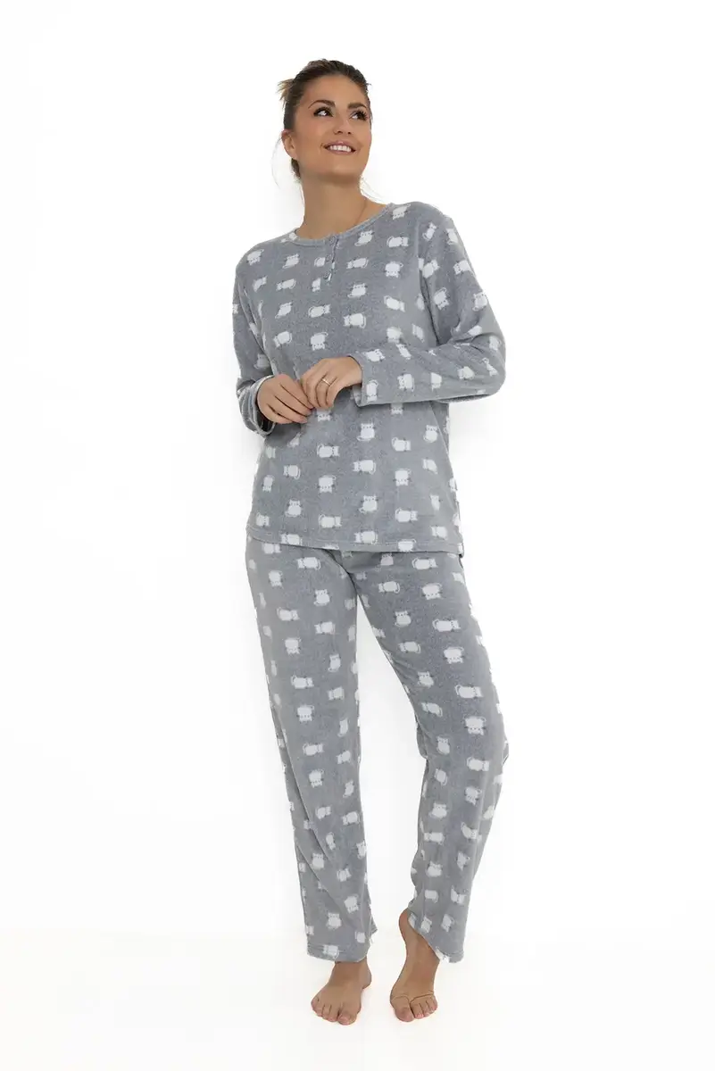 Cocodream fleece pyjama dames - Cats - Warme winter pyjama