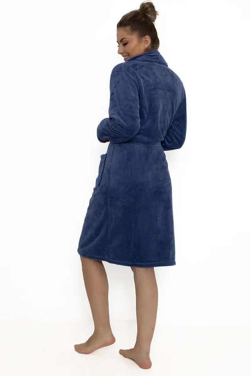 Cocodream dames badjas fleece - Darkblue - Warme winter ochtendjas - Badjassen dames - Copy Cocodream dames badjas fleece - Darkblue - Warme winter ochtendjas - Badjassen dames - Copy