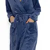 Cocodream dames badjas fleece - Darkblue - Warme winter ochtendjas - Badjassen dames - Copy