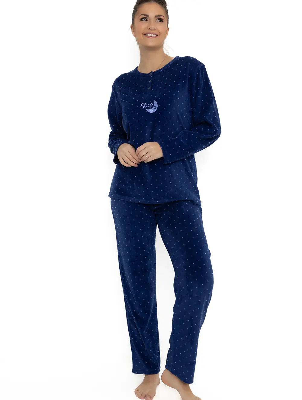 Cocodream fleece pyjama dames - Dots