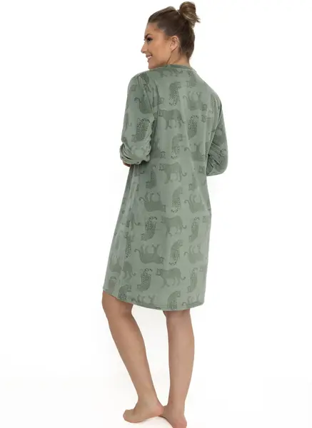 Cocodream velours nachthemd dames - Tiger - Warm winter nachtjapon Cocodream velours nachthemd dames - Tiger - Warm winter nachtjapon