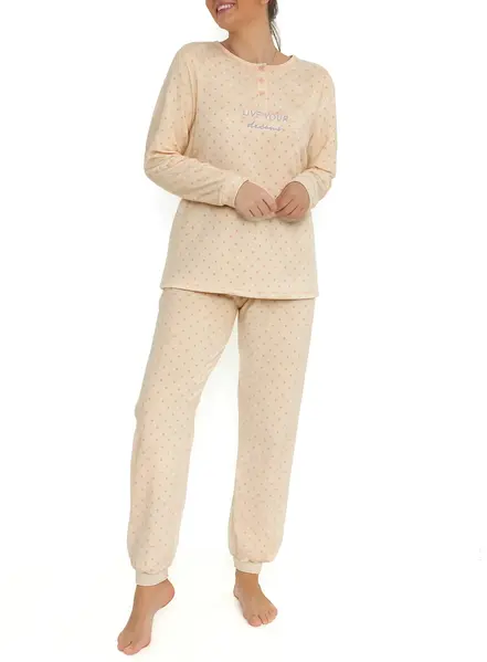 Cocodream dames pyjama velours "Live  your dream" Warme winter pyjama - Copy Cocodream dames pyjama velours "Live  your dream" Warme winter pyjama - Copy